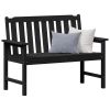 Garden Bench Black 47.24 x 23.23 x 34.65 in HDPE