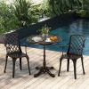 27Inch Round Cast Aluminum Patio Bistro Table with Hollow Top