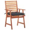 Outdoor Chair Set of 3 Anthracite Solid Acacia wood, Polyester