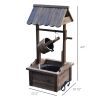 Outsunny Rustic Wishing Well Fountain for Outdoor Garden Accent Decorative