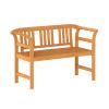 2-Person Acacia Wood Outdoor Bench, 119.38Ã—50.80Ã—78.74cm 800LBS Capacity Patio Loveseat with Geometric Backrest, Natural
