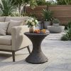 Outdoor 16-inch Multi-brown Wicker Hourgla Side Table