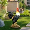 22.4" Rooster Garden Statues for Garden - Life Sized Concrete Chicken Decorations Cock Art Decor Statues for Outdoor, Garden, Lawn