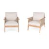 Outdoor Acacia Wood and Rope Patio Chair with Cushions (Set of 2) (old sku N757S238680B)