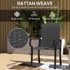 4 Piece PE Rattan Patio Dining Chairs with Steel Frame, for Garden, Backyard, Pool Side, Porch, Black