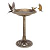 1PC Antique Gold Freestanding Pedestal Bird Bath Feeder