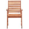 Outdoor Chair Set of 6 Natural wood Solid Acacia wood
