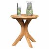 Side Table Brown 15.75 x 15.75 x 16.14 in Solid Teak Wood
