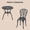 3 PCS Outdoor Bistro Set, All-Weather Cast Aluminum Butterfly Bistro Table and Chairs Set of 2, Patio Bistro Set for Backyard, Garden, Balcony(Black)