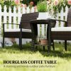 Outdoor coffee table, terrace table, side table, garden table, mixed brown (table only)