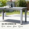 Rectangular dining table, outdoor coffee table, terrace table, garden table, gray (table only)