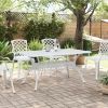 Garden Table White Cast Aluminum 59.1 x 35.4 x 28.3 in Tough