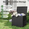 35 Gallon Waterproof Outdoor Deck Box with Lockable Lid and Side Handles, Resin Storage Container for Patio Garden Backyard