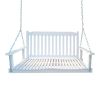 Front Porch Swing with Armrests, Wood Bench Swing with Hanging Chains,for Outdoor Patio ,Garden Yard, porch, backyard, or sunroom,Easy to Assemble