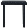 Garden Table Black PE Rattan and Powder-Coated Steel Compact