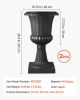 Plastic Urn Planters, 15.8 x 26.4 Inch, 2 Pack Black Classic Flower Pots Front Porch Planters, Indoor & Outdoor Vase for Wedding, Party, Event, Home