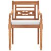 Garden Chair Set of 2 Brown Teak wood and cotton Standard