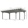 12' x 20' Outdoor Pergola, Wood Gazebo Grape Trellis with Stable Structure for Climbing Plant Support, Gray