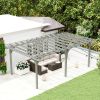 12' x 20' Outdoor Pergola, Wood Gazebo Grape Trellis with Stable Structure for Climbing Plant Support, Gray