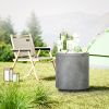 2.6 Gal Outdoor Side Table, 3-In-1 Concrete Cooler Bar Table with Storage, Removable Ice Bucket and Lid, Light Gray