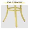 Outdoor Round Side Table, Small Metal Table Patio End Table Coffee Bistro Table for Indoor Outdoor, Light Yellow