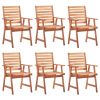 Outdoor Chair Set of 6 Anthracite Solid Acacia wood Standard