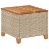 Garden Table Beige and Brown PE rattan Medium