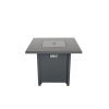 30" Powder-Coated Metal Fire Pit with Smoked Glass Surface