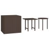 Garden Side Table Brown PE rattan Small Stackable