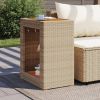 Garden Side Table Beige and Brown
