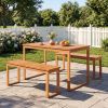 Outdoor Acacia Wood Dining Table with Slatted Tabletop for Garden