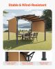 10 x 10 ft Outdoor Pergola, Arched Top Metal Pergola, Retractable Pergola with Sun Shade Canopy, Large Patio Shelter Pavilion