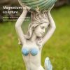 Ocean Style 11.61' x 7.68' x 23.23' Magnesium Oxide Mermaid Statue for Home, Garden, Patio