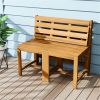 3-in-1 Convertible Outdoor Acacia Wood Furniture (Natural) - Loveseat + Table & Chairs Set + Plant Rack Modes