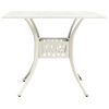 Garden Table White Cast Aluminum Standard Decorative Inlays