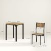 3 Piece Dining Room Set for 2, Dining Table Set for Breakfast Nook, Small Space, Apartment, Space Saving, Rustic Brown