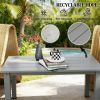 Rectangular dining table, outdoor coffee table, terrace table, garden table, gray (table only)