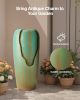 Outdoor Water Fountain 1-Tier Glazed Jar Style 30.71 in Fountains Green