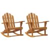 Garden Adirondack Rocking Chair Set of 2 Natural Teak