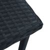Garden Table Black PE Rattan and Powder-Coated Steel Compact