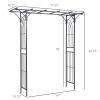 Garden Trellis Arch 82''Steel Elegant Scrollwork for Weddings & Gardens Brown