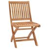 Garden Chair Set of 2 Teak Solid teak wood Medium Foldable