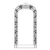 Garden Arch Black Powder-Coated Steel Large Decorative Inlays