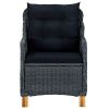Garden Chair Set of 2 Dark Grey Round PE Rattan Standard