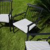 Set of 4 Outdoor Patio Chairs, Integrated Stackable Wrought Iron Furniture Dining Chairs with Arms and Cushions, Indoor Outdoor Chairs for Porch, Yard