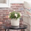 6" x 6" x 5.3" Round White Ceramic Tye Plant Planter