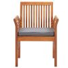 Dining Chair Brown frame, Dark grey cushion Solid acacia wood
