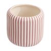 8" Rose Pink Stripe Ceramic Planter