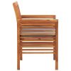 Dining Chair Brown frame, Dark grey cushion Solid acacia wood
