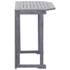 Balcony Table Grey Solid Acacia Wood 35.4 x 19.7 x 29.1 in
